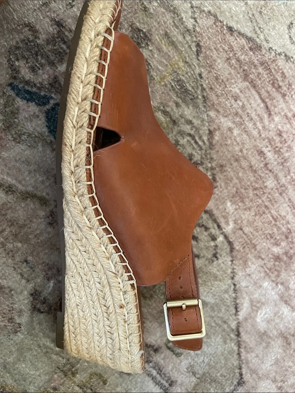 Clarks Women’s Brown Leather Espadrille Slingback Sandals